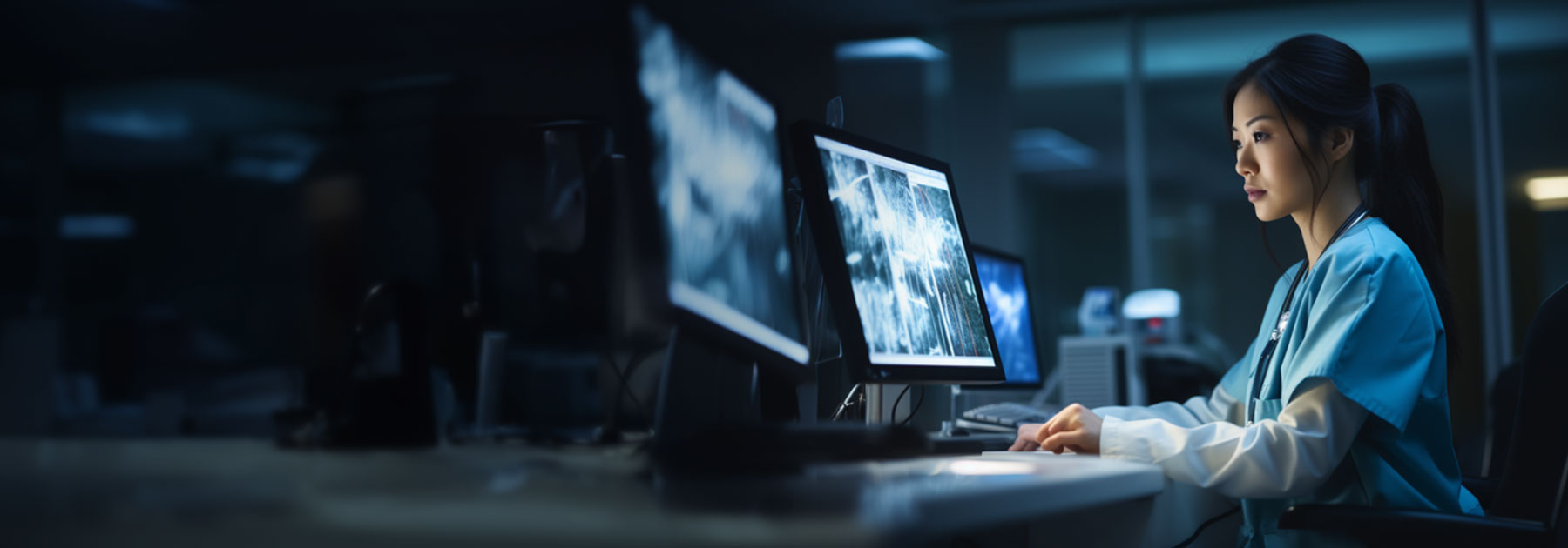 physician viewing imaging results